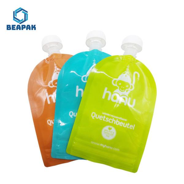 Quality Sauce Yogurt Pureed Food Stand Up Reusable Spout Pouches for sale