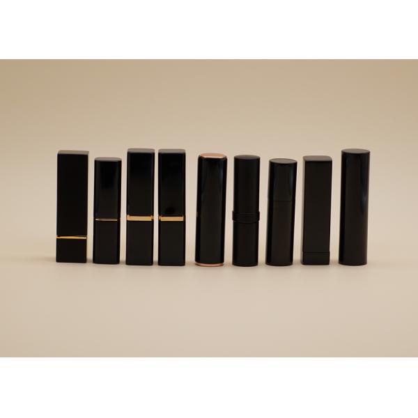 Glossy Black Custom Made Empty Lipstick Containers Smooth Feel 5g Volume