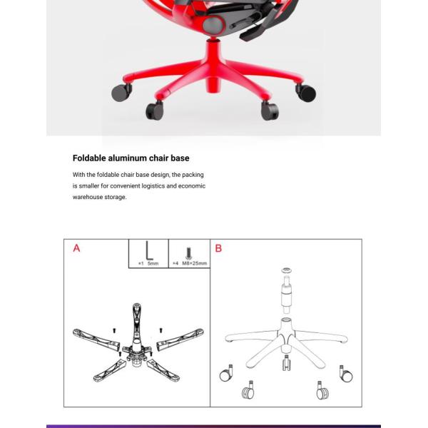 BIFMA Elastic Back Lumbar Support Computer Chair High Density Breathable