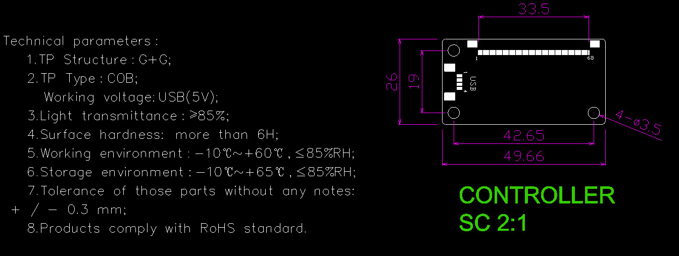 USB Capacitive Touch Panel