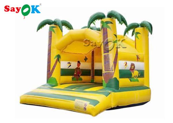 Quality Jungle Animal Theme Yellow Inflatable Bouncy Castle With Digital Printing for sale