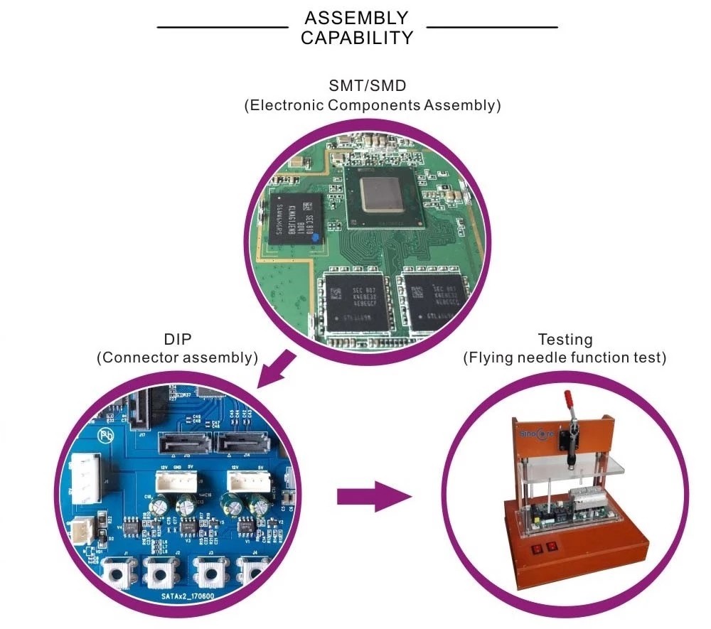 6 Layers PCBA Board Software Burning Program Coppercam Etching Pcb Assembly