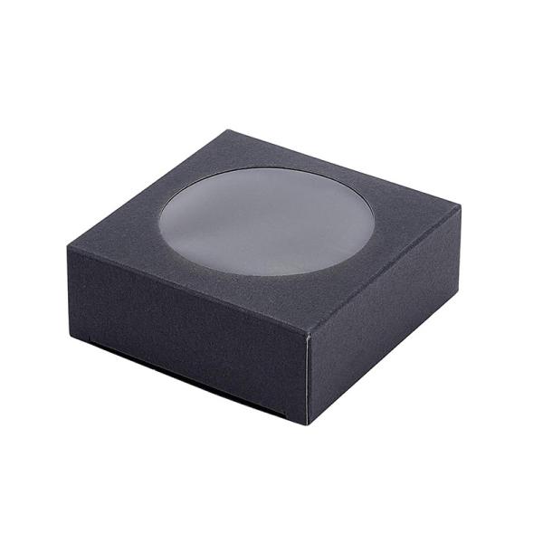 Food Packaging Boxes with Custom Round Window Front and Recycled Material Made of Kraft Paper