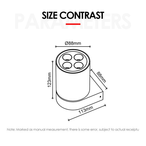 Modern Outdoor Wall Light 8W 3000K Warm White Exterior Lighting For House Front Door