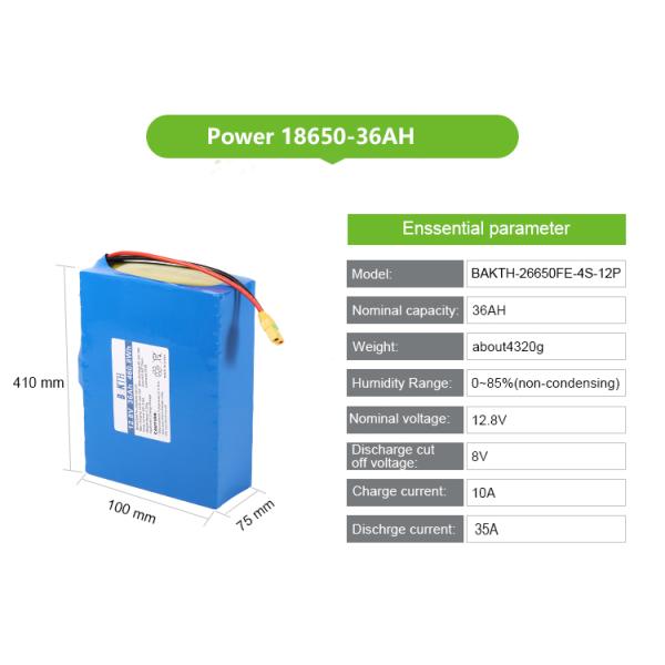 Factory Wholesale 12.8V 36Ah LiFePo4 Lithium Iron Phosphate Battery Pack for Detector