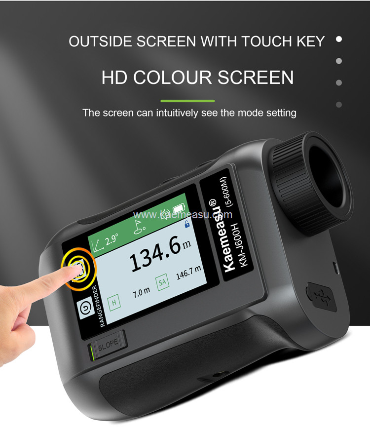 kaemeasu Rechargeable Laser Rangefinder Voice Golf Range Finder LCD Display Telescope With Side Screen J1200
