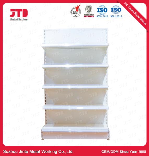 Quality 5 Tiers White Gondola Shelving L Post 80kgs 1500mm High for sale