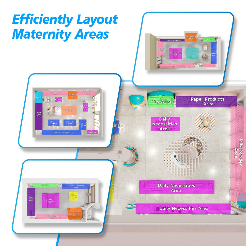 M2-E14 Maternity And Baby Store Bedding Cabinet with White Spray Side Hangers and Adjustable Shelves