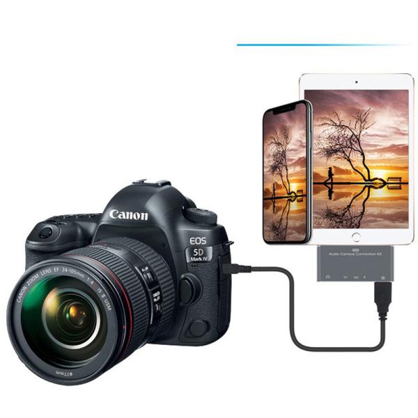 Lightning Adapter Card Reader Hub 5 in 1 Converter 8 Pin Lightning for iPhone 7 iPad Camera