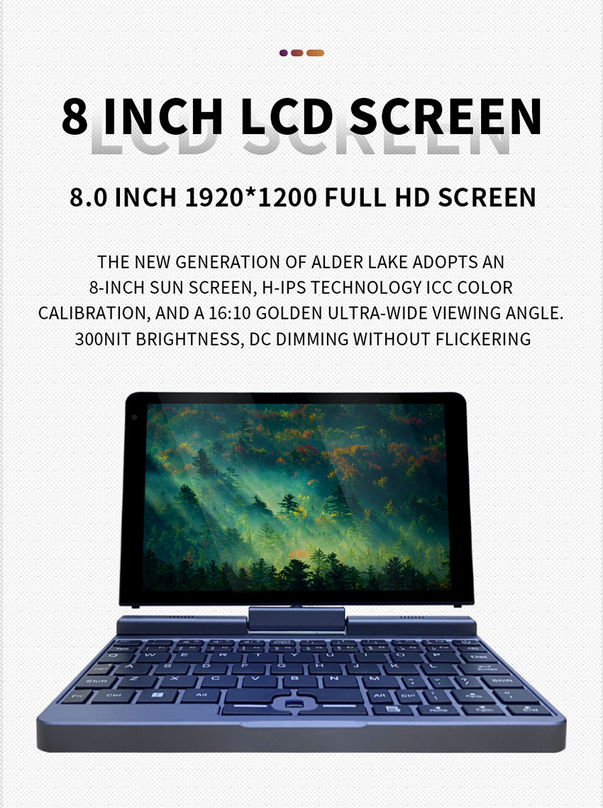 OEM 8 Inch Ips Touch Screen Mini Laptop Computer 12g Ddr5 1tb Ssd For Home Business