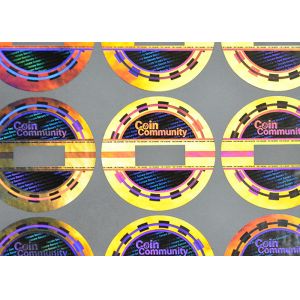 Buy cheap Demetalized security coin 3d hologram sticker with VOID effect product