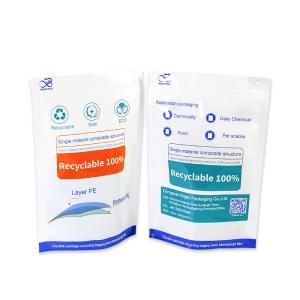 Eco Friendly Recycling Bags Plastic Durable Recyclable Stand Up Pouches Pe/pe Bag