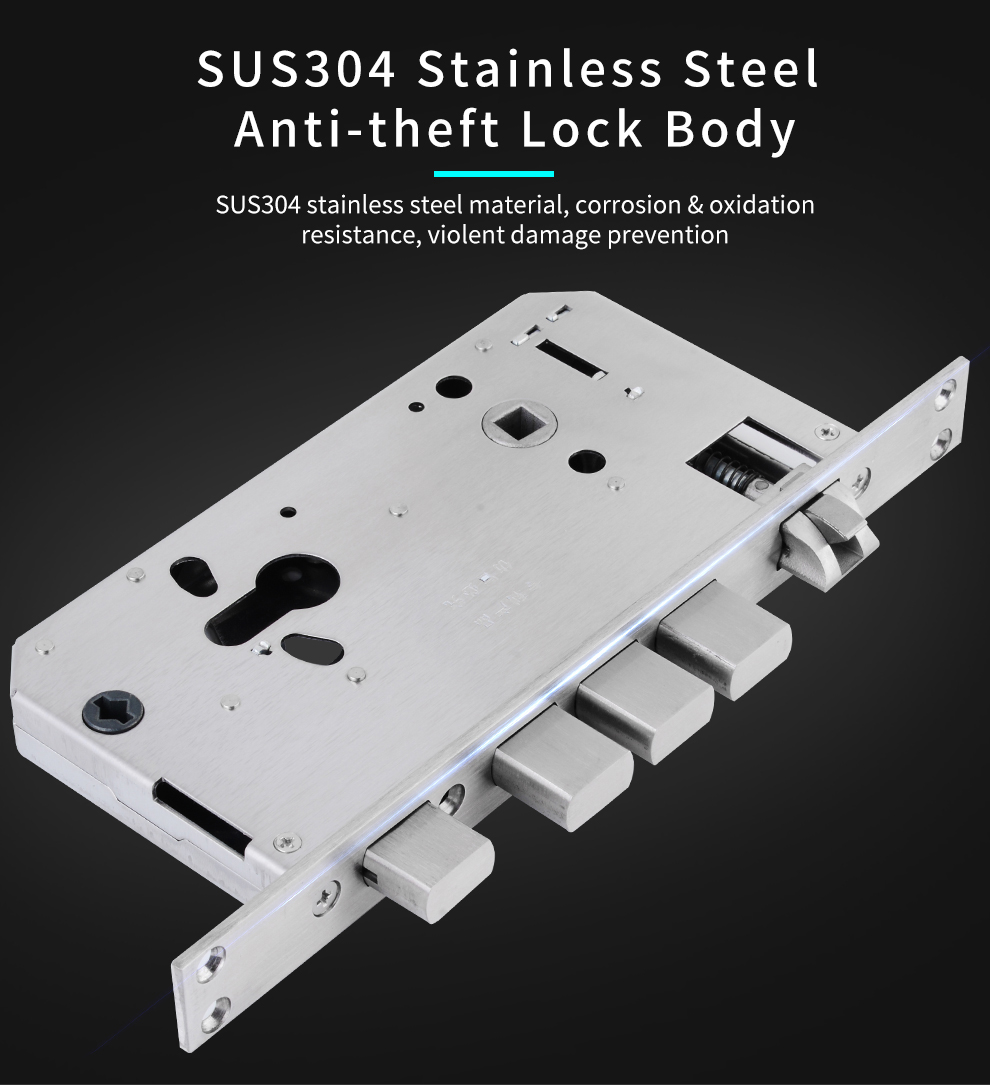 Keyless Entry Mortise Door Lock With Biometric Fingerprint Touchscreen Smart