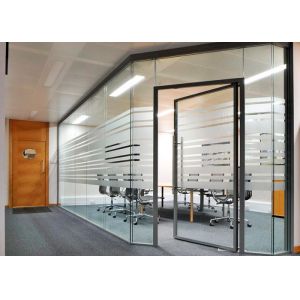 Buy cheap Black Frame Glass Partition Wall System Cutsomized Demountable Office Partitions product