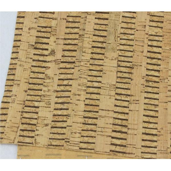 Hot Sell 1.35m Width Cork Fabric with Black Color Stripes by Yard for Sewing Machine