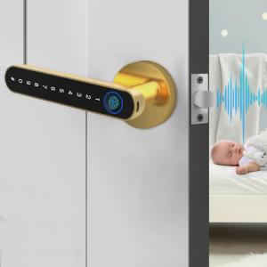 Buy cheap Fingerprint Password Tuya App Door Lock Aluminium Grip Open Biometric Door Handle Lock product