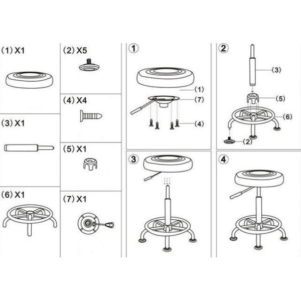 Science Laboratory Stool Chair Movable Adjustable Height Lab Stool