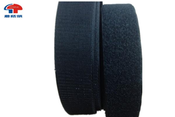 Quality 38Mm Black Fire Retardant Hook And Loop Tape Magic Fasteners For Coveralls for sale