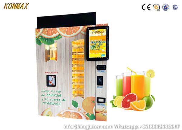 Quality Coins And Notes Acceptors Orange Juice Vending Machine With Smart Change System for sale