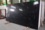 Light Black Artificial Calacatta Quartz Stone Sheet Easy Clean For Kitchen Top
