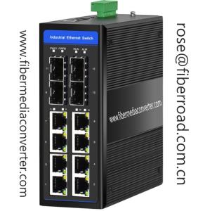 FR-7M3408P 10/100/1000Base-TX to 4x1000Base-FX Industrial Managed Fiber  Switch With or Without PoE (PoE in Optional)