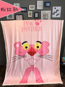Sherpa Backing Screen Printed Blanket , Flannel Fleece Blanket Cartoon Printed
