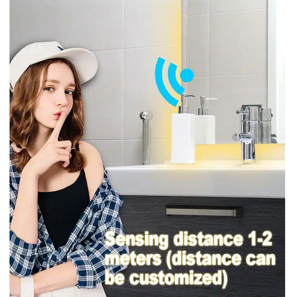 Customizable 12V/24V 5A 60W/120W Rader PIR Motion Sensor Light Switch LED Light Source 1NO/1NC Switch Combination Bathroom