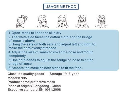 KN95 Disposable Protective Mask Allergic Prevent,Against Coronavirus Avoid Bacteria,CE CERTIFICATION