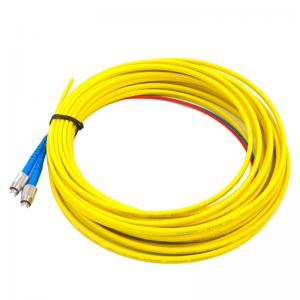 Buy cheap FC UPC Duplex G657A1 PVC Fiber Optic Pigtail Flat Cable Yellow Single Mode product
