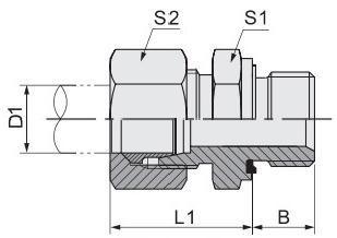 Hydraulic Fitting China Factory Straight Double Male Thread Forged Hose Connectors 1CB