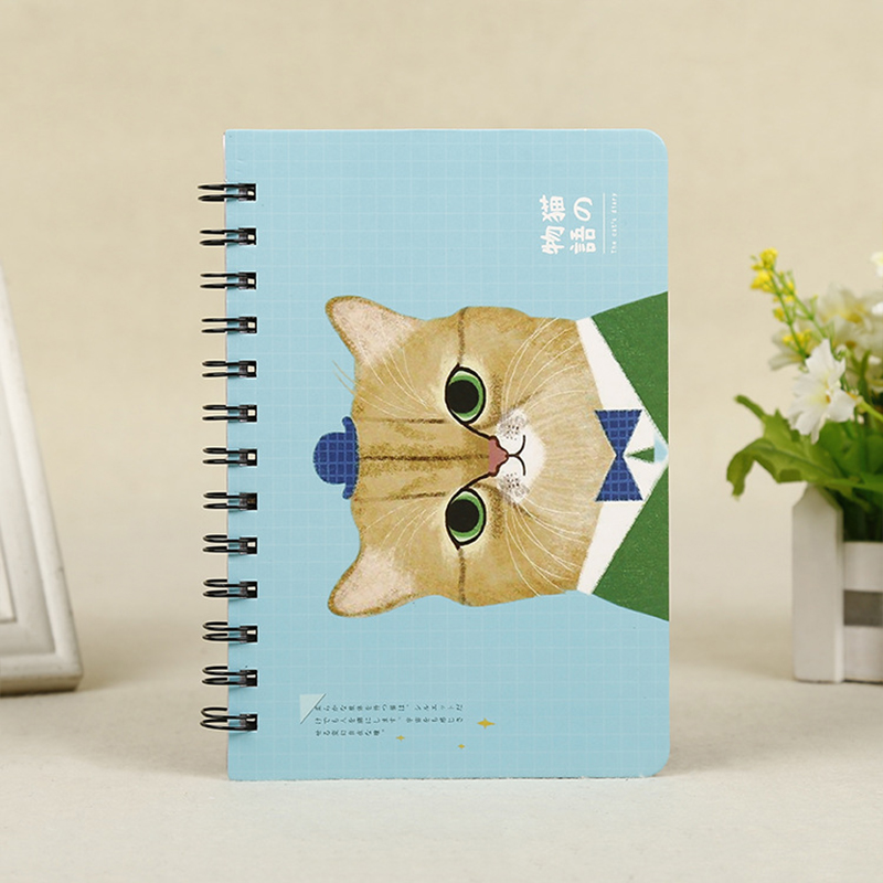 Cartoon Diary Journal Notebook , 8cmx10.5cm Spiral Bound Plain Notebook