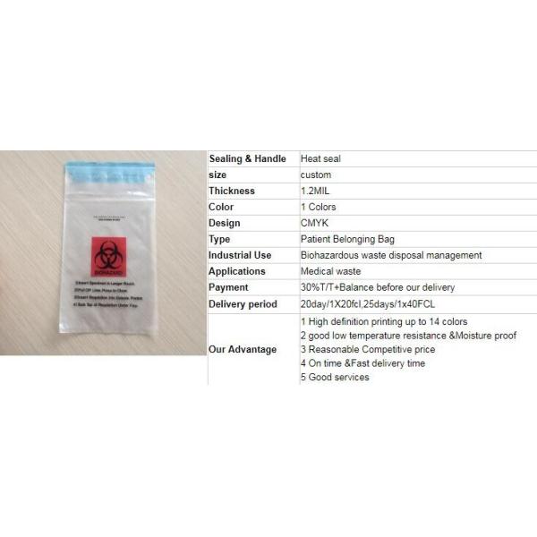 Medical Biohazard Bag/self sealed biohazard waste bag, Medical Disposable Plastic Bags/Self Sealing Sterilization Bag/ Z