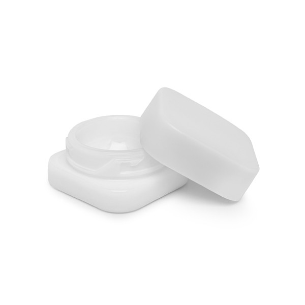 5ml White Child Proof Container Square Smell Proof Glass Jar CRC Cap