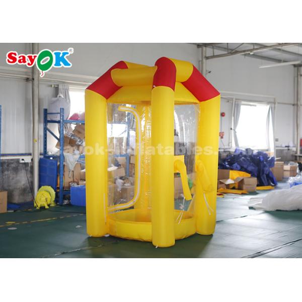 Durable Custom Inflatable Products , Yellow Inflatable Cash Booth Money Grab Machine