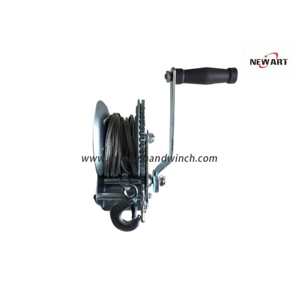 540kg Zinc Coated Manual Boat Winch , 225Mm Handle Ratchet Hand Operated Winch