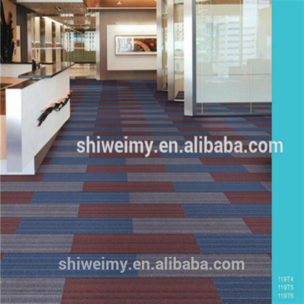 Quality Rectangular shape nylon yarn pvc backing carpet tile for sale