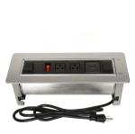 Multi - Functional Clamshell Flip Up Sockets / Office Desk Mounted Electrical