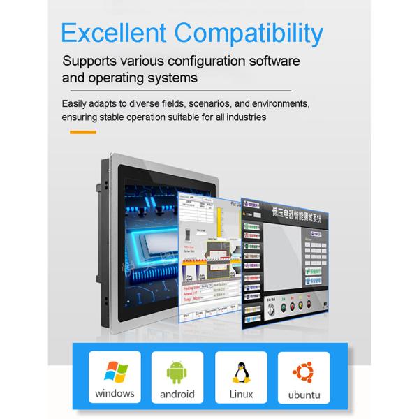 15 inch Embedded Waterproof Capacitive or Resistive Touch Screen Industrial Panel PC