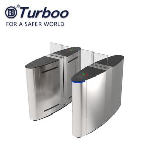 SS Flap Barrier Turnstile , ID Card Bar Code Safety Access Control Turnstile Gate