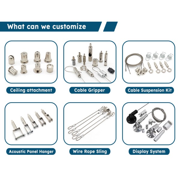 Suspension Kit with Circulating Ceiling Fixing Light Suspension Set Custom Steel Wire Rope with Adjustable Hook