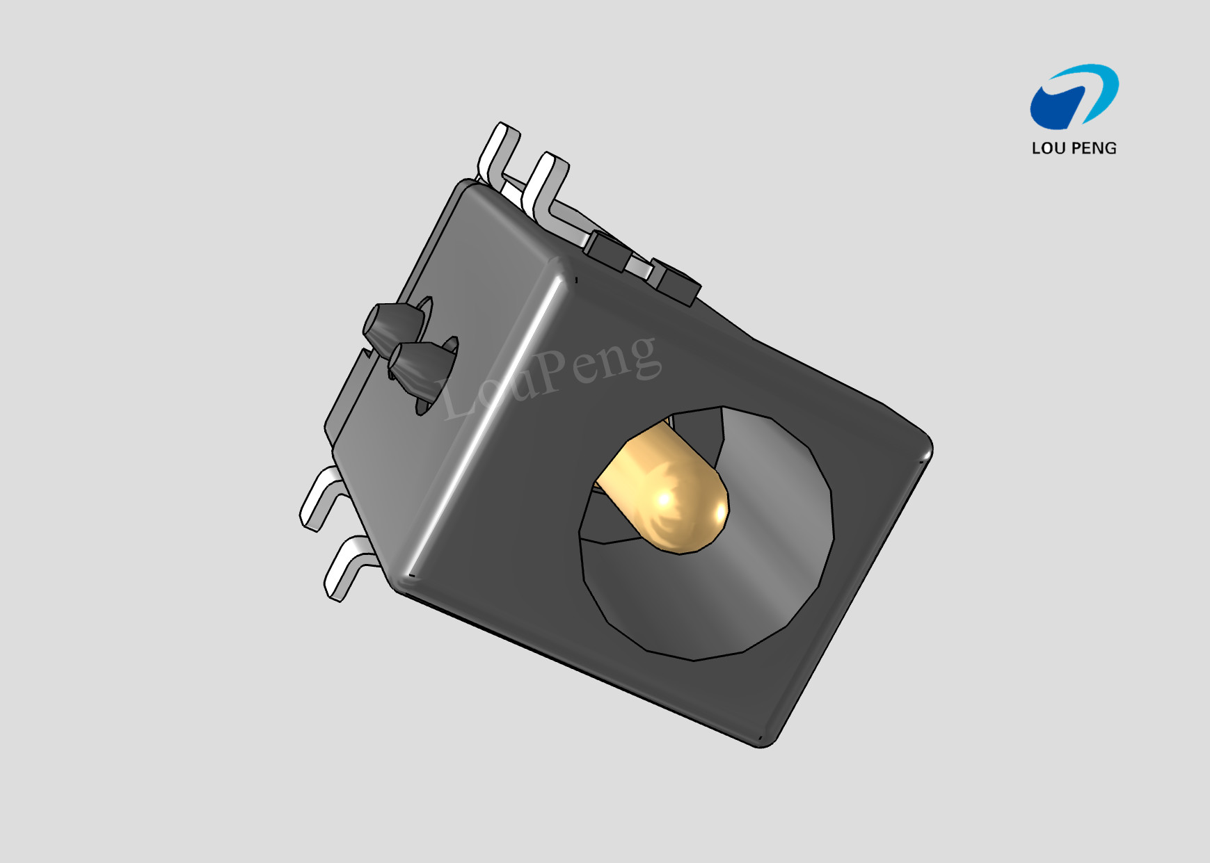 DC Jack Connectors, Cable-to-Board, 4 Position, Jack, 25VDC Operating Voltage, Right Angle, Printed Circuit Board