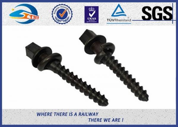 Quality ISO SGS inspected  Q235 35# 45# Railway Sleeper Spikes  Black Oxide Screws for sale