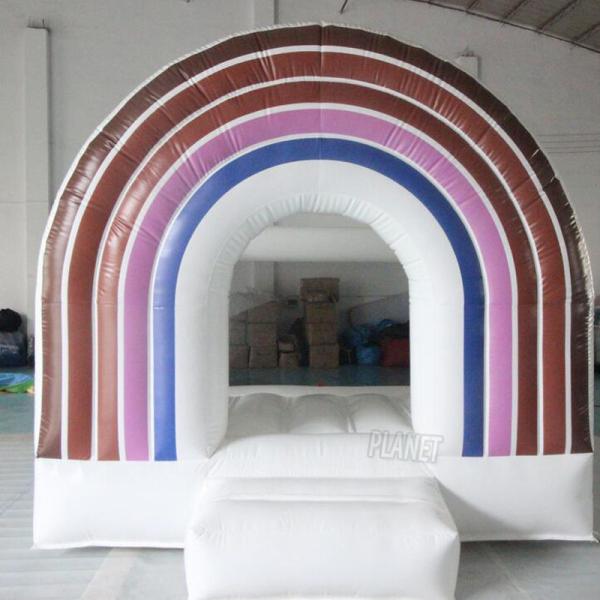 Quality Party Rainbow Bouncy House Inflatable Jumping Bouncer PVC Bounce Castle for sale