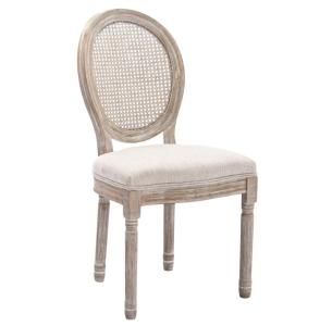 Buy cheap PU Leather Covered French Vintage Style Dining Chair with Stackable Design and Solid Wood product