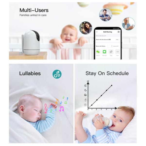 5.5 Inch WiFi Video Baby Monitor 1080P Baby Phone Two Way Audio Motion Detection App For Newborn