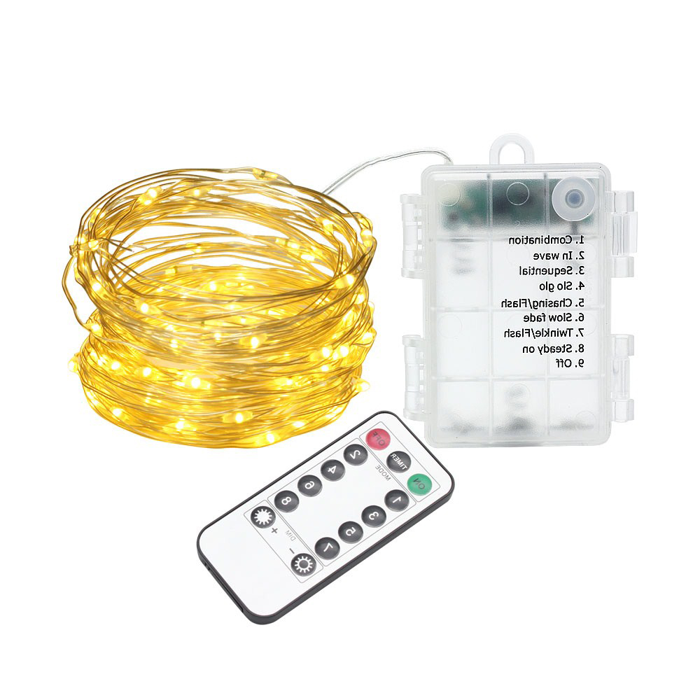 Fairy Lights Battery Operated 10M 100LED String Lights Remote Control Timer Twinkle String 8 Modes 16.4 Feet Firefly Xma