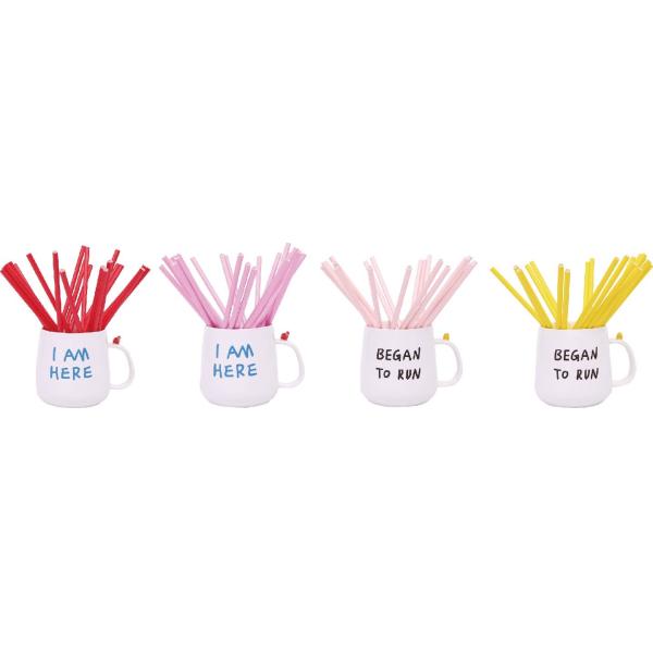 Biodegradable Dot Color Print Paper Party Straws Beverage Accessories