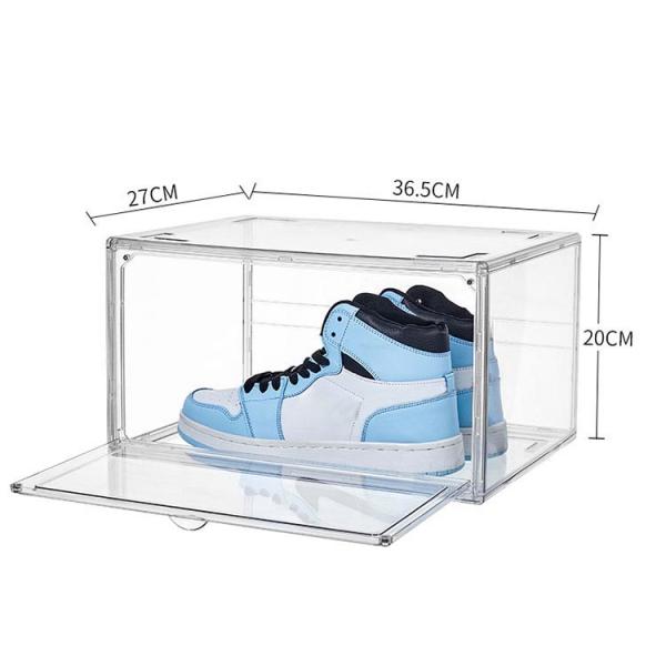 Quality Transparent Plastic Stackable Shoe Storage Boxes Acrylic Drawer Type for sale
