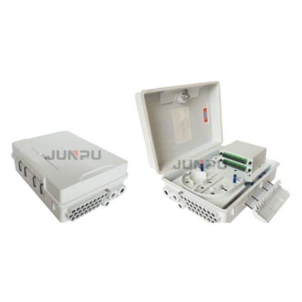 Black Color FTTH Fiber Optic Termination Distribution Box 24 Port Wall Mounted