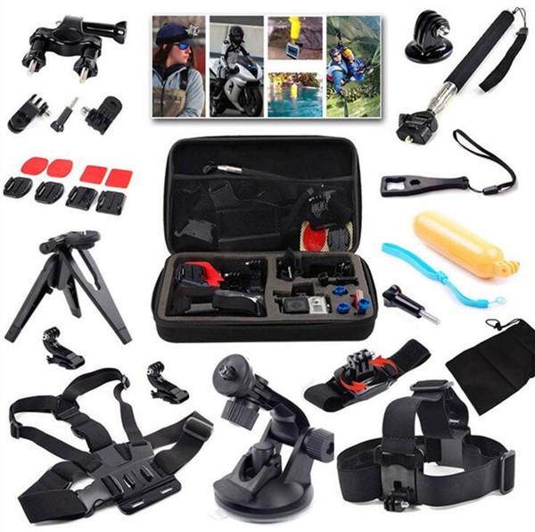 Chest Head Belt Strap Mount+Floating Handle+Monopod+Helmet Strap+Storage Case